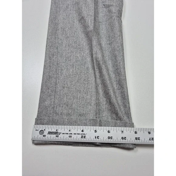 Rota Pantaloni Pants Mens 32x28 Gray Wool Flat Front Cuffed Lined Italy 46